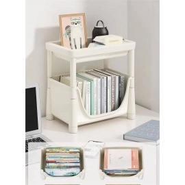 Simple Bookshelf Storage Rack Removable Trolley Under Desk Desk Booktable Storage Bedroom Bookcase Home Storage Organization